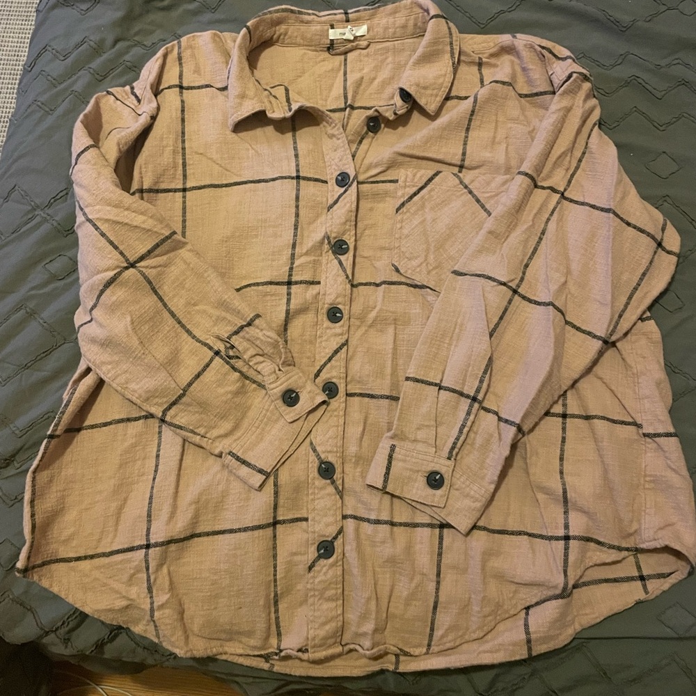 Plaid Button-Up Shirt